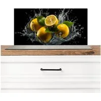 KitchenYeah Küchenrückwand Zitrone - Obst - Gelb - Schwarz, (1-tlg), Spritzschutz Küchenrückwand, Wandschutz, 60x30 cm
