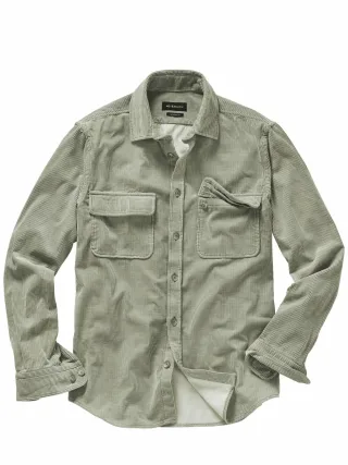 Mey & Edlich Herren Cordhemd Deluxe Grau 91 % Baumwolle, 9 % Kaschmir