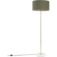 Qazqa Stehlampe Kaso, ohne Leuchtmittel, Warmweiß, QAZQA Stehlampe, e27, Grün, Stahl, Modern