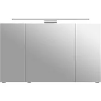 Saphir Spiegelschrank 6005 Sprint Badschrank, 3 Spiegeltüren, 6 Einlegeböden, 120 cm breit inkl. LED-Beleuchtung, Türdämpfer, Schalter-/Steckdosenkombination