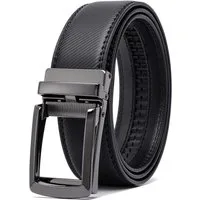 Fomax Ledergürtel Herren Automatik Ratsche für Business Anzug, 3,5 cm ohne Löcher Größe Angepasst, für Alltag und Business, inkl. Aufbewahrungsbox