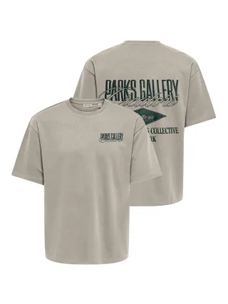ONLY&SONS - ONSPARKS GALLERY AIR BOXY SS TEE NOOS Silver Lining - Gr. - S