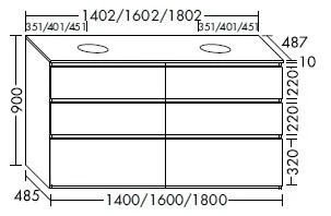 Burgbad WTU Lin20 Acryl/Lack Matt 900x1802x487 Lichtgrau Solid Matt, SGII180F5379 SGII180F5379