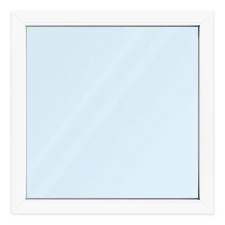 Fenster 100x100 cm, Kunststoff Profil aluplast IDEAL® 4000, Weiß, 1000x1000 mm, einteilig festverglast, 2-fach Verglasung, individuell konfigurieren