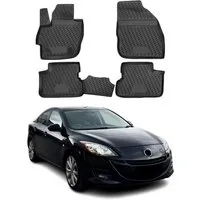 OMAC Auto-Fußmatten für Mazda 3 2009-2013 Schwarz 4 tlg TPE Automatten (4 St), für Mazda 3 2009-2013 Mazda 3 2009-2013, Antirutsch,Wasserfest,Einfache Installation