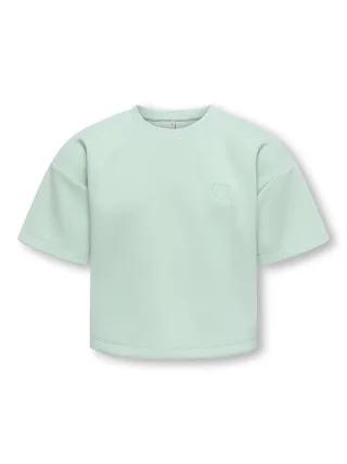 KIDS ONLY - KOGADA-VILLA HEART S/S LOOSE TOP FR JRS Aqua Foam - Gr. - 140