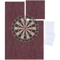 relaxdays Dart-Wandschutz Dartscheibe Schutz 6-teilig Filz, Bordeaux