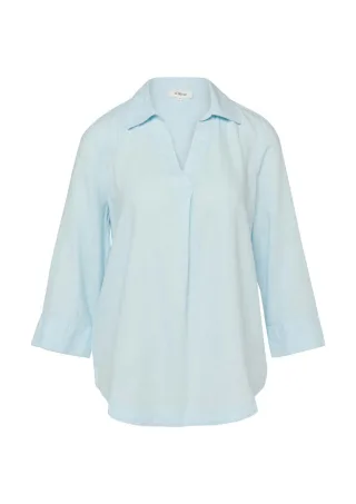 s.Oliver Red Label - Bluse mit V-Ausschnitt und 3/4-Ärmeln blau - Gr. - 34