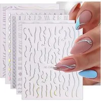 LuxusKollektion Nageldesign Zubehör Nagelsticker Aurora 12 Blatt holografisch selbstklebend Nageldesign