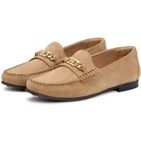 Tommy Hilfiger TH CHAIN SUEDE LOAFER Loafer Slipper, Businessschuh, Schlupfschuh mit goldfarbener Zierkette