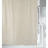 spirella Duschvorhang TRENTO Breite 180 cm, Anti-Schimmel Textil-Duschvorhang, schwere Qualität Baumwolle / Polyester, mit erhabener Stickerei, 180x200 cm, waschbar, Made in Europe