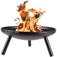 Home4Living Feuerschale Feuerstelle 60cm schwarz Eisen 3 Bein, feuerfeste Lackierung