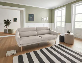 OTTO home 3-Sitzer "Bille" mit Naht im Rückenkissen und Eiche-Beinen, Design by Morten Georgsen