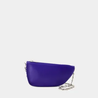 Wallet On Chain Micro Shield - Burberry - Cuir - Bleu