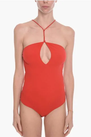 GAUGE Bodysuit ohne Rücken aus Kaschmirmischung in Rot
