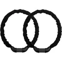 SunJas Kettenschloss 1/2er set Fahrradschloss mit 5-stelligem Zahlenschloss (2-tlg., 6 mm gehärtete Stahlkette), sicherer Diebstahlschutz für Fahrrad E-Bike Roller