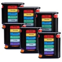 laro Pillendose Tablettenbox Schwarz 7 Tage – 4 Fächer – 3/4/6/12/24/48/96 Stück (2 St)