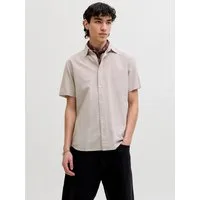 Jack & Jones Kurzarmhemd JJEBREEZE LINEN BLEND SHIRT S/S SN mit Leinen