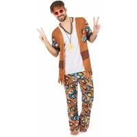JADEO Kostüm Lustiges Hippie Herrenkostüm bunt