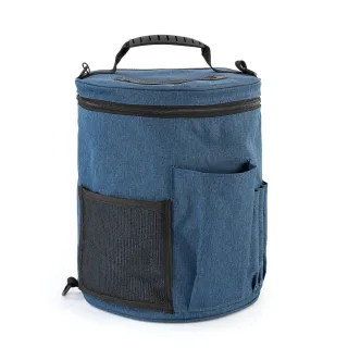 buttinette Tasche für Strickzubehör, Farbe: jeans, Größe: 31,5 cm x 29 cm Ø