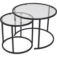 Skye Decor Couchtisch 100% TEMPERED GLASS & METAL, 60 cm - 42 cm (2 Pieces), 857NRD11 (Set, 2-St., 1x Großer Tisch (60x43x60) 1x Kleiner Tisch(42x39x42), Ineinanderschiebbar, Modernes Metall-Glas-Konzept