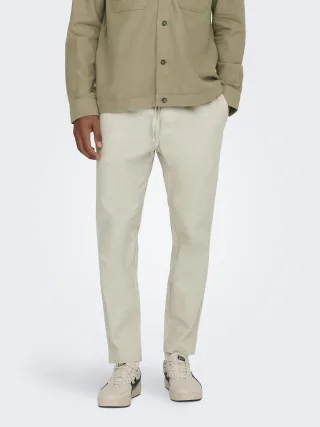 ONLY&SONS - ONSLINUS CROP 0007 COT LIN PNT NOOS Silver Lining - Gr. - S