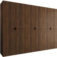 MIRJAN24 Kleiderschrank Espresso 270 (mit zwölf Drehtüren) sechs Kleiderstangen, Griffloses Öffnen, 270x50x203 cm