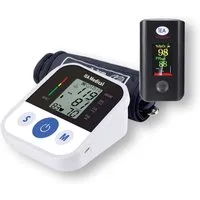 IEA Medical Oberarm-Blutdruckmessgerät ZK-B869 Bundle inkl. Finger-Pulsoximeter JZK-305, 2-teilig: Blutdruckmessgerät ZK-B869 + Finger-Pulsoximeter JZK-305, Kratzfestes Display, Manschette 22–42 cm, 2 Nutzer/99 Speicher