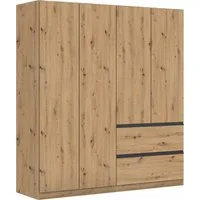rauch Drehtürenschrank Kleiderschrank Schrank Garderobe COSTA in den Breiten 91/136/181 cm (in 3 Ausstattungen BASIC/CLASSIC/PREMIUM) viel Platz, grifflose Front und Push-to-Open Funktion MADE IN GERMANY