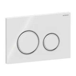 Geberit Sigma 50 Round Betätigungsplatte 115884SI1 weiß, für 2-Mengen Spülung