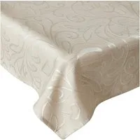 NYVI Tischdecke Tischdecke Elegance Leinenoptik Ecru Ornamente für festliche Anlässe (1-tlg), Auch als Tischläufer, Platzdeckchen – Perfekt für Weihnachten