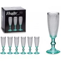emeco Sektglas 6 bunte Sektgläser Champagner Glas Sektkelche Sektglas Gläser Kristal, 6-tlg., Glas