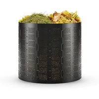 Bradas Komposter Gartenkomposter 800l Schwarz für Gartenabfälle mit Belüftungssystem, BxTxH: 105x105x90 cm