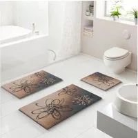 Grund Badematte Lusia, Höhe 20 mm, rutschhemmend beschichtet, fußbodenheizungsgeeignet, Polyacryl, rechteckig, Florales Design mit sanftem Farbverlauf, 5 Jahre Garantie