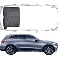 Trimak Passform-Fußmatten Oder Kofferraumwanne Oder Set für Mercedes GLC, Mercedes-Benz GLC X253 SUV 2015-2022 Kofferraummatte TPE Antirutsch