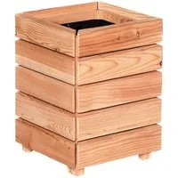 Mega-Holz Pflanzkübel Modulo aus Lärchenholz - Naturbelassener Blumenkasten für den Garten (DIY-Set), 30 x 30 x 39 cm, 35 L Fassungsvermögen