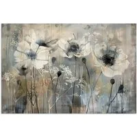 MuchoWow Poster Blumen - Pflanzen - Grau - Abstrakt, (1 St), Poster ohne Rahmen, Wandbild, Wandposter, 30x20 cm