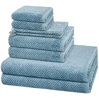 Cawö Handtuch Set Pure, Walkfrottee (Spar-Set, 8-St), 2 X Wasch- 2 X Gäste- 2 X Dusch- 2 X Handtuch im Set - Baumwolle