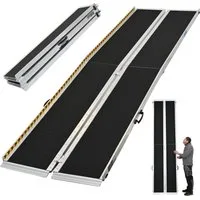 TRUTZHOLM Auffahrrampe Rollstuhlrampe Alu 2-fach klappbar 305 cm Traglast 272 kg rutschfest (Stück, 1-St), Friktionsbeschichtung