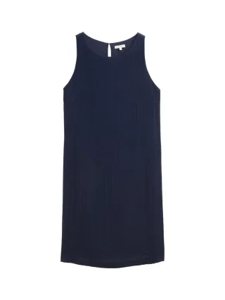 Tom Tailor - Crinkle Kleid blau - Gr. - 38