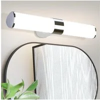ZMH Spiegelleuchte Spiegellampe - Modern 40/60CM Chrom Schlafzimmer, Augenschutz, LED fest integriert, 4000k, Neutralweiß 4000K Feuchtraumleuchte Modern