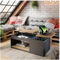 Vicco Couchtisch Avela, Schwarz/Sonoma, 110 x 110 cm (1-St)