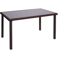 PROREGAL® Gartentisch Poly-Rattan Tisch HxBxT 71x120x75cm Gartentisch Balkontisch