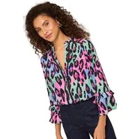 Love & Roses Langarmbluse Love & Roses geknöpfte Bluse mit 3/4-Ärmeln (1-tlg)