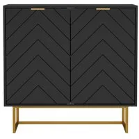 UEV Sideboard Kommode mit 2 Türen, Sideboard mit Füße (Buffet, TV Board, Schrank für Wohnzimmer Esszimmer Flur Schlafzimmer), verstellbare Ablagen, Küchenschrank, Anrichte, Mehrzweckschrank
