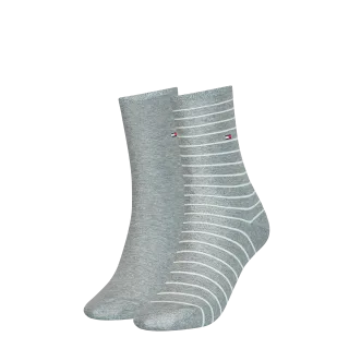 Tommy Hilfiger Socken "TH WOMEN SOCK 2P SMALL STRIPE" 2 Paar, 2 Stk. tlg. mit schmalem Rippenbündchen, meliert, gestreift