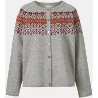 Himalaya Clothing Cardigan Damen mit Norwegermuster - Edler Cardigan aus atmungsaktiver Lammwolle Hochwertige Wolljacke mit hohem Tragekomfort