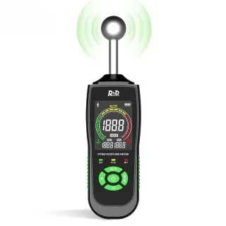 R&D MT68 Digital Wood Moisture Meter Non-contact Timber Damp Detector LCD Screen Hygrometer Alarm Humidity Tester Pinles