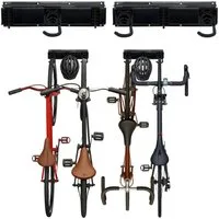 relaxdays Fahrradwandhalterung Fahrrad Wandhalterung mit Schiene (4-tlg), 4 Fahrräder + 4 Helme
