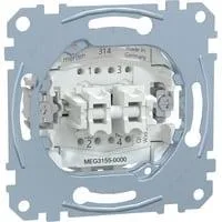 Doppeltaster-Einsatz 2 Schalter 1-polig 10 Ampere 250 Volt Wechselstrom MEG3155-0000 Retail